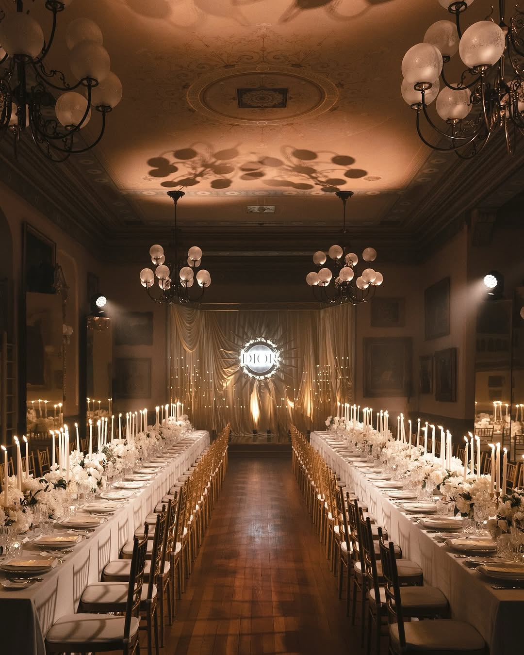 Dior event chandelier installation