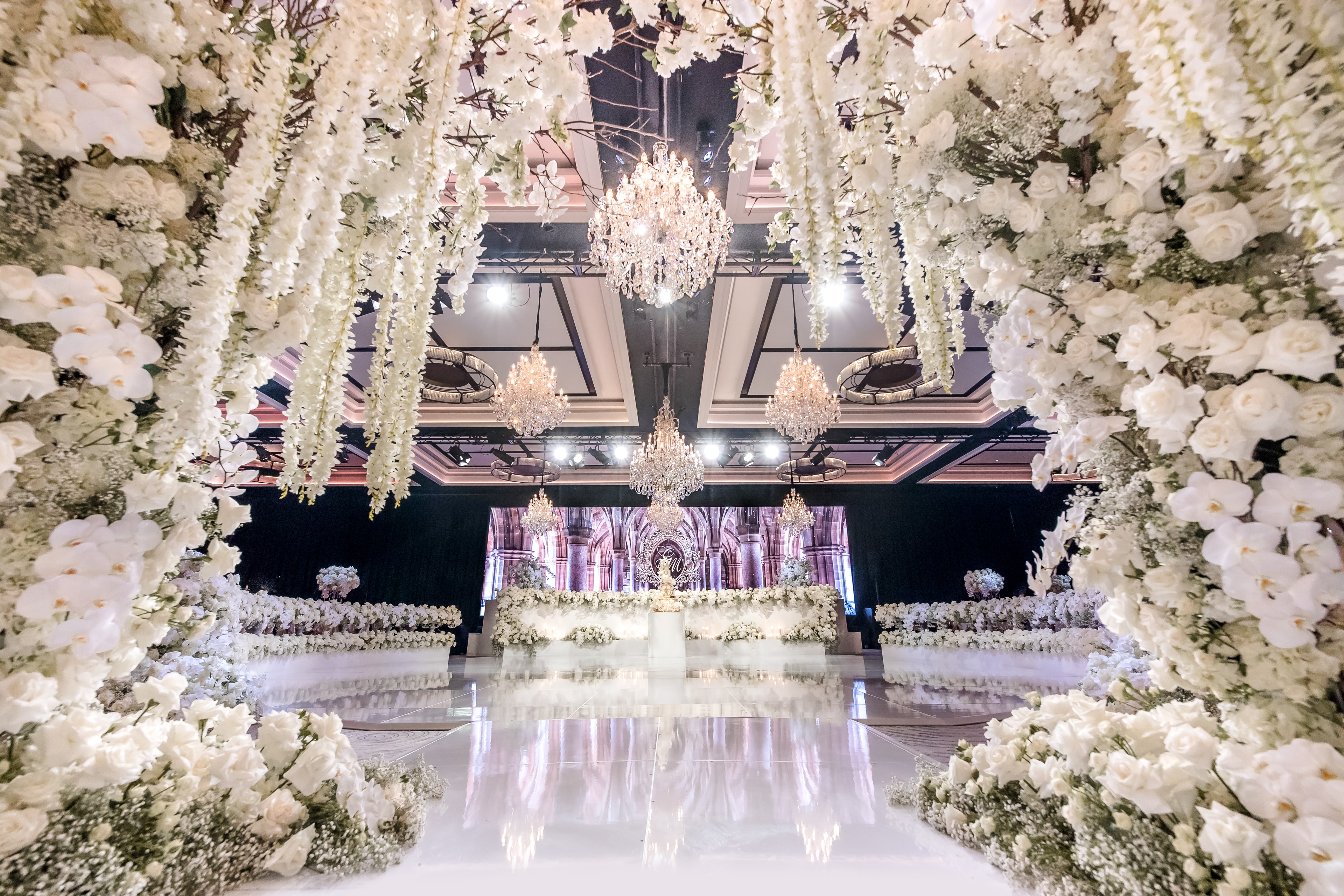 The Empress Maria Theresa chandelier hire Sydney — Czech Republic gold frame crystal chandelier for grand event spaces
